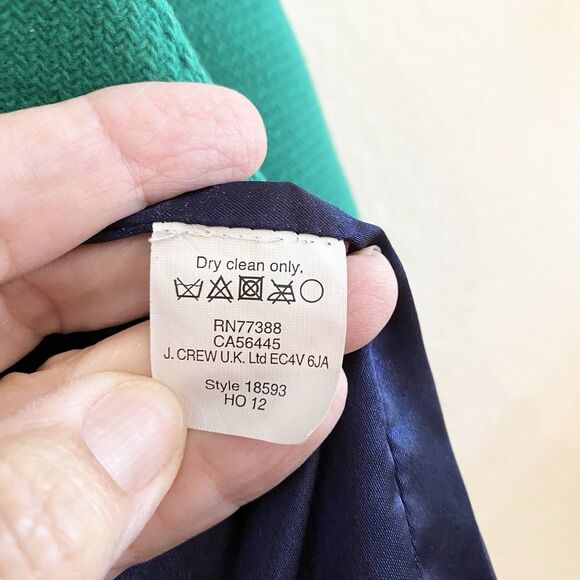 J Crew Kelly Green Stadium Cloth by Nello Gori Wool Coat Size 2 Wool Blend - Picture 8 of 12